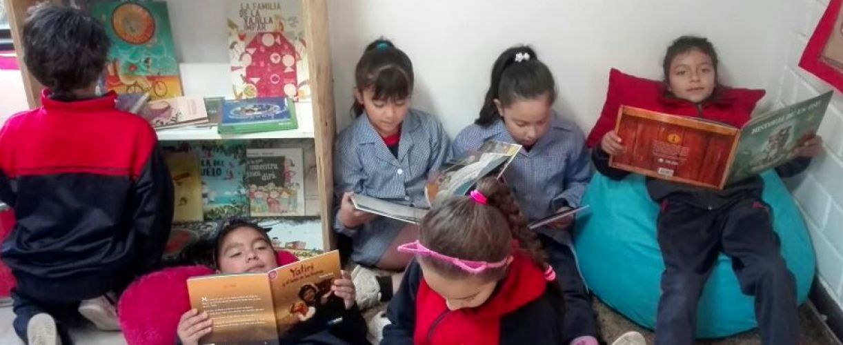 Estudiantes y voluntarios de LarrainVial trabajan juntos para construir bibliotecas