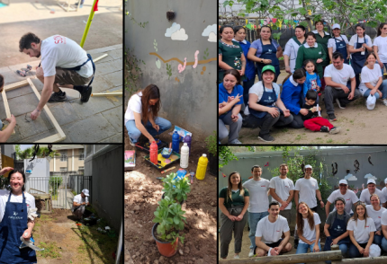 Colaboradores de LarrainVial transforman espacios educativos en Recoleta y Conchalí